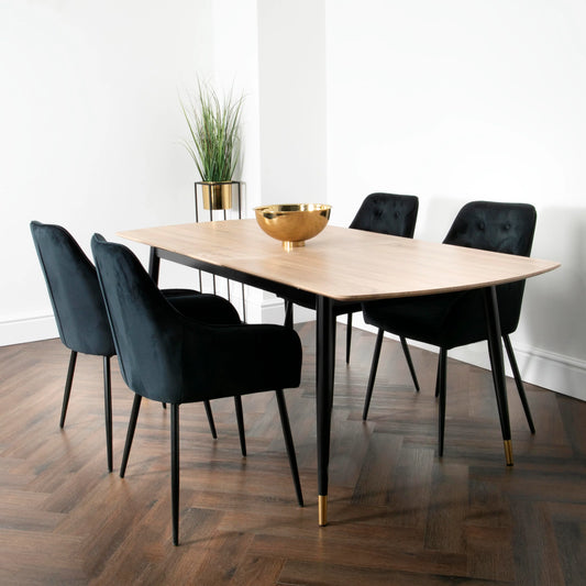 Light Oak Cambridge Dining Table with 6 Chairs