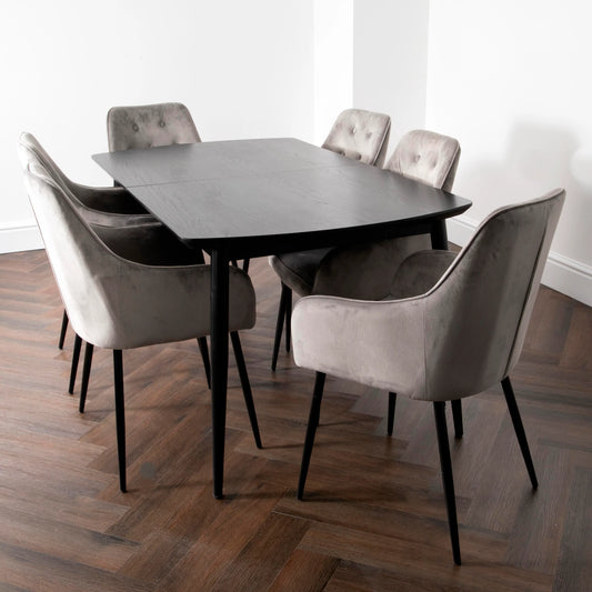 Dark Ash Oxford Dining Table with 6 Chairs